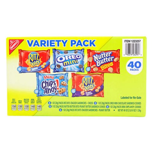 Nabisco Mini Snack Packs, 1 oz, Variety Pack, 40/CT NFG1284253