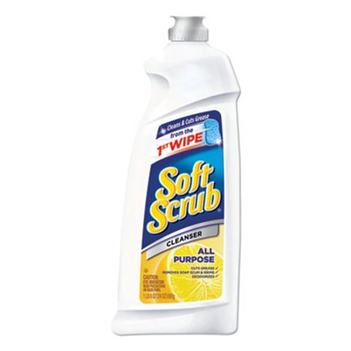 Soft Scrub Total All-purpose Bath/Kitchen Cleanser, 26 fl oz (0.8 quart), Lemon, Fresh Scent, 1 Each, White (DIA00865)