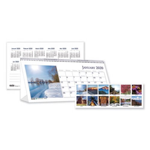 House Of Doolittle HOD3649 Recycled Scenic Photos Desk Tent Monthly Calendar, 