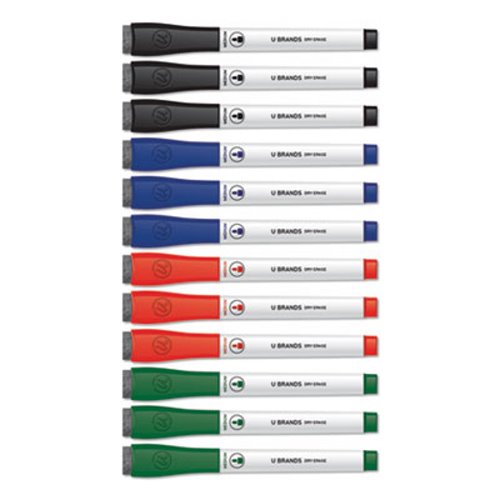 U Brands Medium Point Magnetic Dry Erase Markers with Built-In Erasers