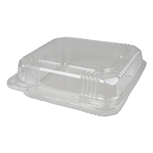 Durable Packaging Plastic Clear Hinged Containers, 8 x 8, Clear, 250 ...