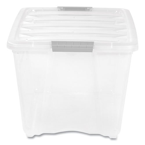 Rubbermaid Roughneck Clear 50 Qt/12 Gal Storage Containers, Pack of 5 with  Latching Grey Lids, Visible Base, Sturdy and Stackable, Great for Storage