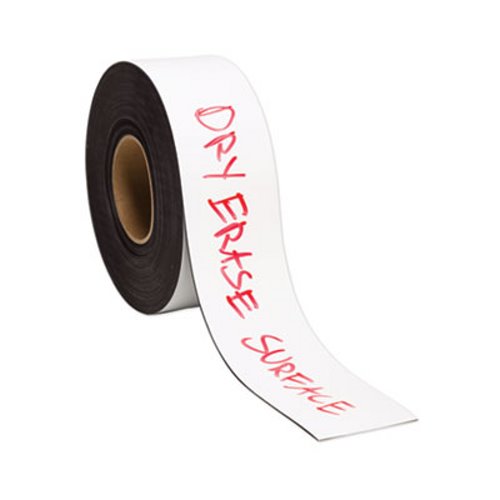 U Brands Dry Erase Magnetic Tape Roll, 3 x 50 ft, White, 1/Roll