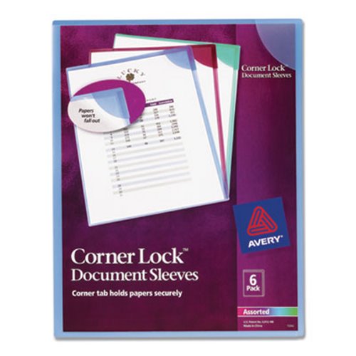 Three-Hole Punched Corner Lock Plastic Sleeves by Avery® AVE72269