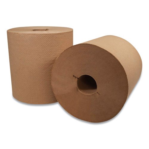 Gen Hardwound Towels, Brown, 1-Ply, Brown, 800ft, 6 Rolls/Carton