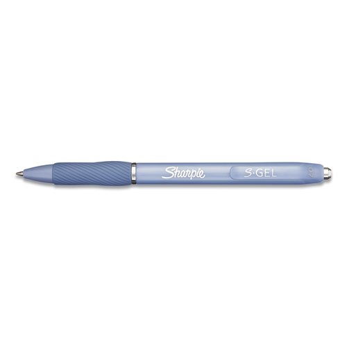 Sharpie S-Gel Fashion Barrel Gel Pen, Retractable, Medium 0.7 mm, Black Ink, Frost Blue Barrel, Dozen