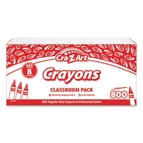 Cra-Z-Art Crayons, 8 Assorted Colors, 800/Pack