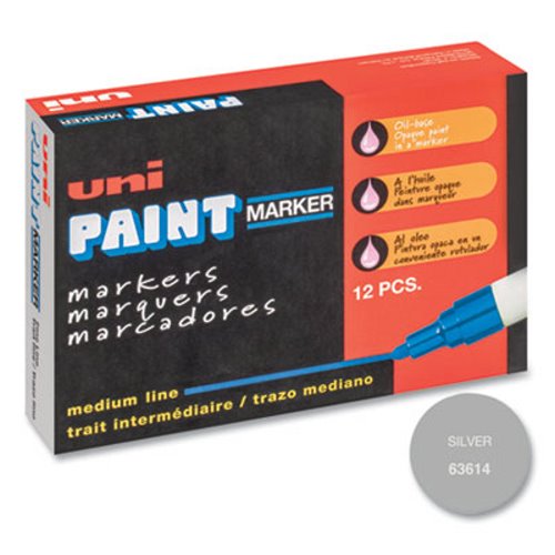 Silver Ink Sanford 63614 Uni-Paint Oil Based Marker 1/Each Medium Point 