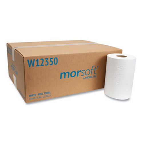Case of 12 7-7/8" x 300' Morcon Kraft General Purpose Hardwound Roll Towels 