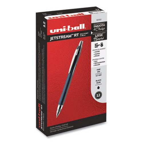 Uni-Ball Jetstream RT Roller Ball Retractable Pen Waterproof Black Ink Fine 