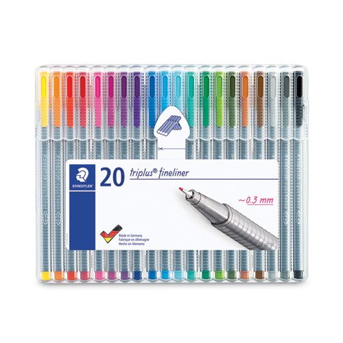 Staedtler triplus Fineliner Marker, Super Fine, Water-Based, 20