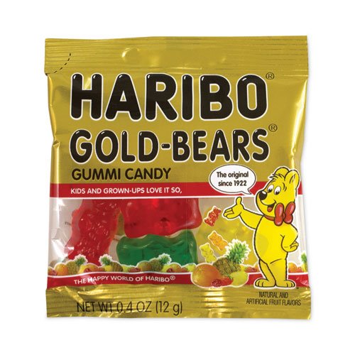 Haribo Goldbears Gummi Candy, 0.4-oz. Pouches, Lemon; Orange; Pineapple ...