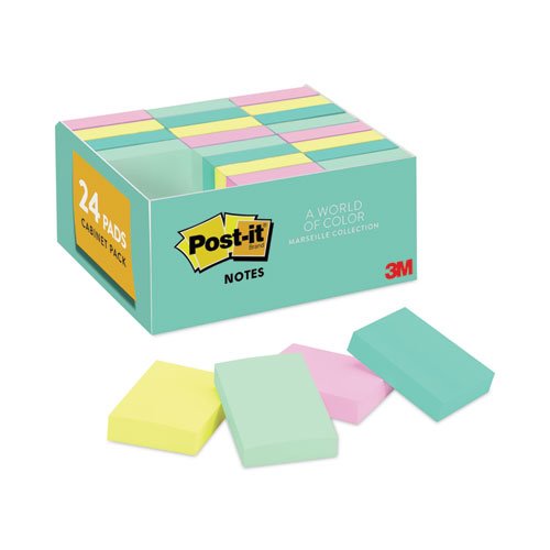 Post-It Self-Stick Notes, Assorted Colors, 24-count