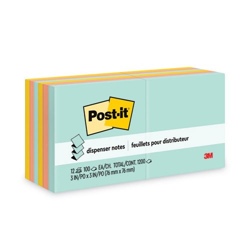 Universal Self-Stick Note Pads, 3 x 3, Assorted Pastel Colors, 100-Sheet, 12-Pack