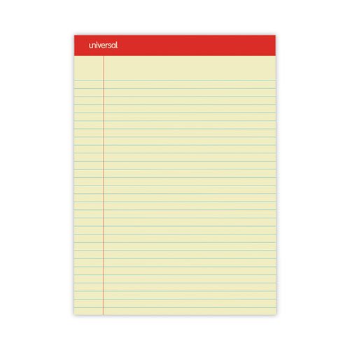 Universal 10630 Perforated Writing Pad Letter Size Canary 12 50-Sheet Pads