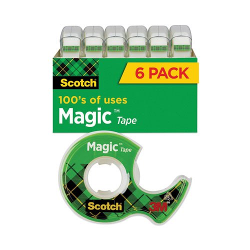 Scotch Magic Tape with Dispenser 1/2 x 450 inch Matte Clear Transparent, 2  Pack