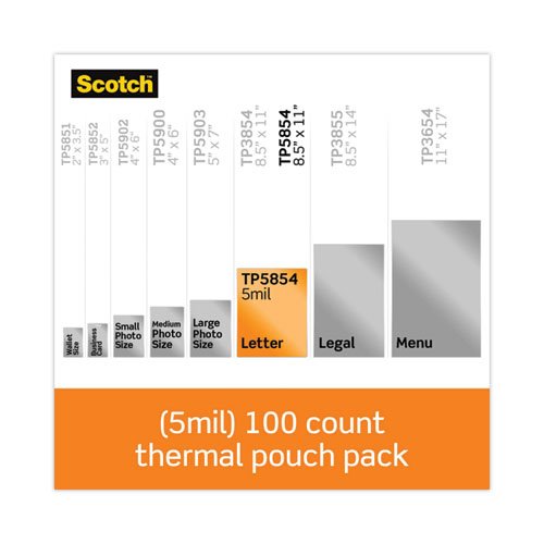 Scotch® Letter Size Thermal Laminating Pouches Mmmtp5854100 