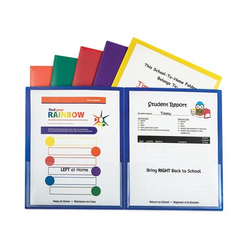 C-line Classroom Connector Folders, Assorted, 6/Pk (CLI32010)