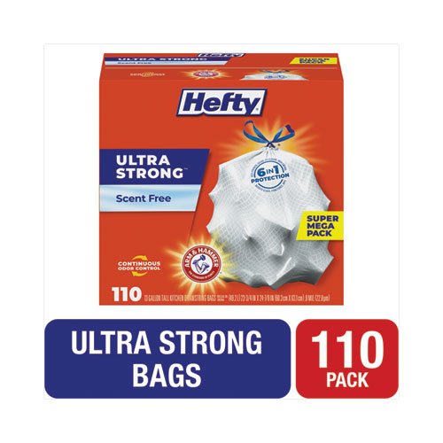 Hefty Strong 13 Gallon Drawstring Trash Bags