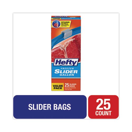 Hefty One Zip Freezer Bag Gallon Size 25 Count 013700824258 for