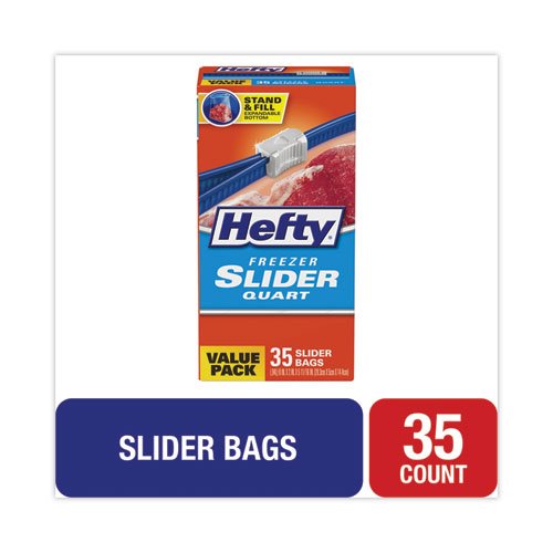 RFPR82235 - Hefty Quart Freezer Slider Bags - 1 quart Capacity 