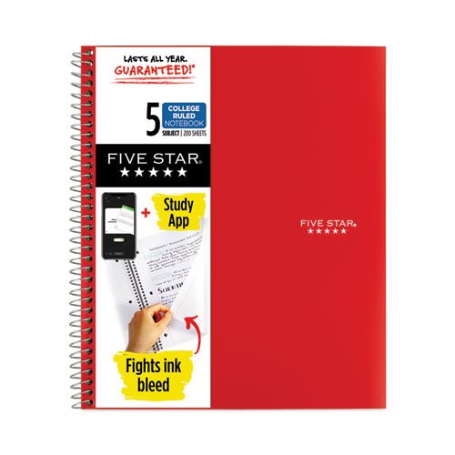 MEA06208 - Mead Five-Star Wirebound 5-Subject Notebook - 200