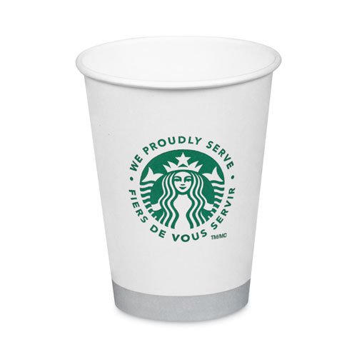 Starbucks Hot Cups, 12oz, White with Green Logo, 1000/Carton