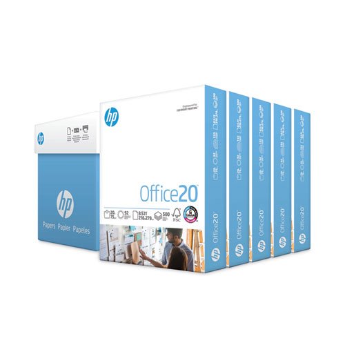 HP Papers Office20 Paper, 92 Bright, 20lb, 8.5 x 11, White, 500