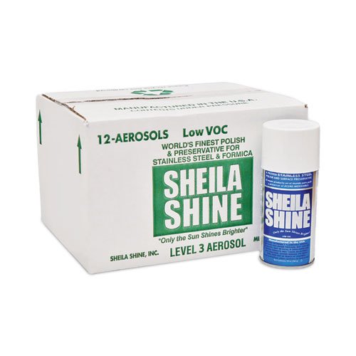 Sheila Shine Low VOC Stainless Steel Cleaner & Polish, 10 oz Can, 12/Carton