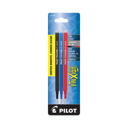 Pilot Refill for FriXion Erasable Gel Ink Pen Assorted 3/pk