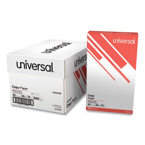 Universal UNV24200 Copy Paper, 92 Brightness, 20lb, 8-1/2 x 14, White (5000 sheets/carton)