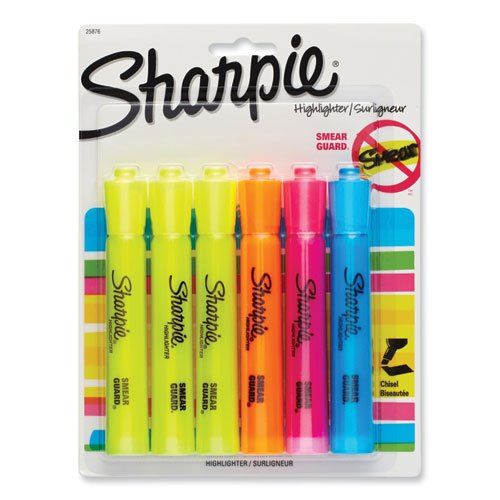 Sharpie Pocket Style Highlighters, Chisel Tip, Assorted Colors, 24/Pack