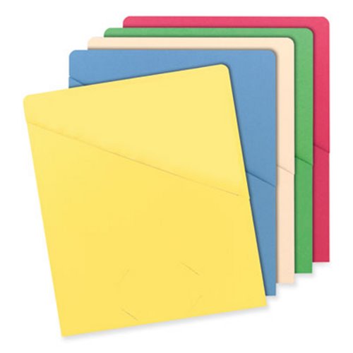 Smead® 75425  Slash Pocket Folders, Letter, 11 Point, Blue/Green