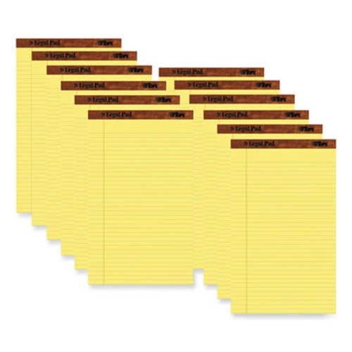 Tops® The Legal Pad Legal Rule Perforated Pads, 8-1/2 x 14, Canary, 50 Sht  Pads, 12/Pk TOP7572