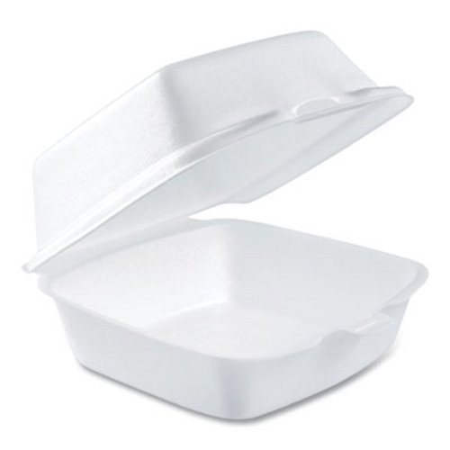 Dart® 50HT1 Foam Hinged Lid Food Container, White, 500/Ctn