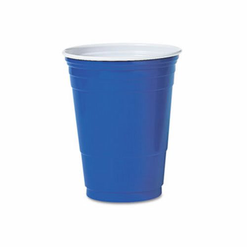 Solo Plastic Party Cold Cups, 16-oz., Blue, 50 Cups (DCCP16BPK)