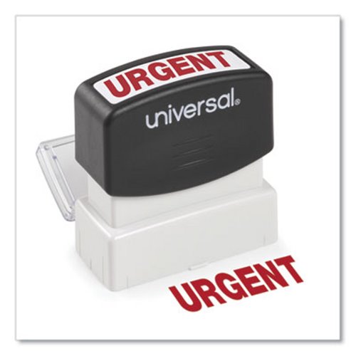 Universal Message Stamp Urgent Pre Inkedre Inkable Red Unv10070