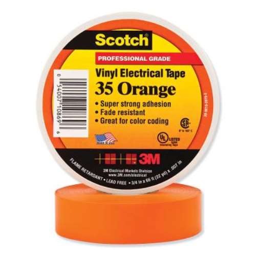 Scotch 35 Vinyl Electrical Color Coding Tape, 3/4 x 66ft, White