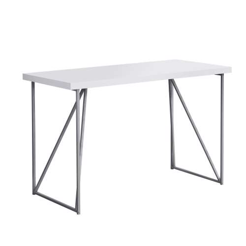 Monarch Specialties Computer Desk, White/Silver