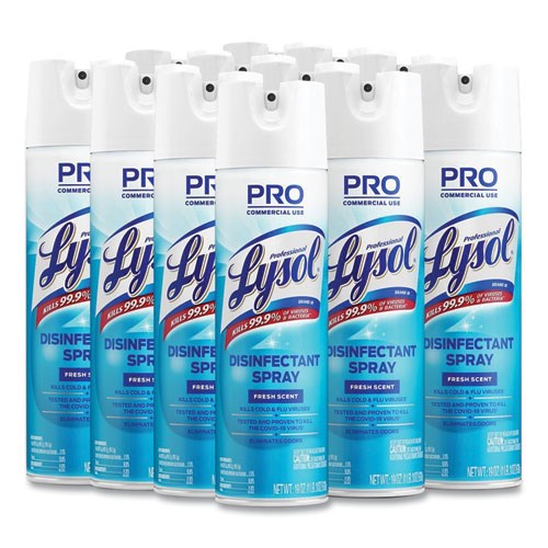 Lysol Disinfectant Spray, Fresh Scent - 19 Ounce - 12 Pack