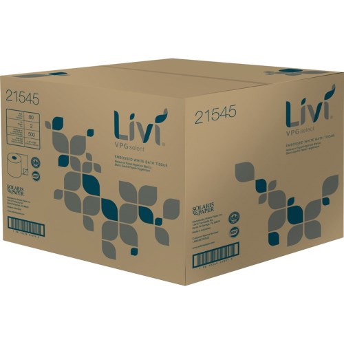 Livi Solaris Paper Bath Tissue,2-Ply,400Sht/Rl,4.06