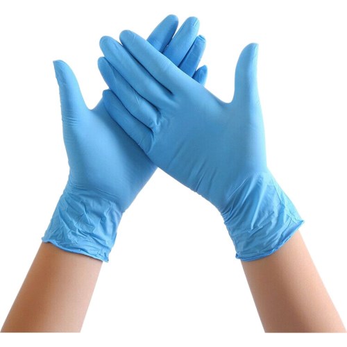Wenfanal 100pcs Disposable Nitrile Gloves Exam Gloves Latex-Free Powder-Free Gloves Comfortable Natural Rubber Gloves Adults 