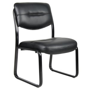 Boss Leather Sled Base Side Chair (B9539)