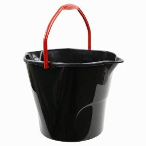 Libman Oval 3 Gallon Utility Bucket with Handle, Black, 6 Buckets (LIBMAN 517)