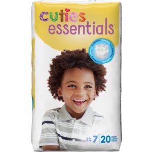 Cuties® Essential Diaper, Animal Alphabet Print, Size 7, 80/Case (993723_CS)