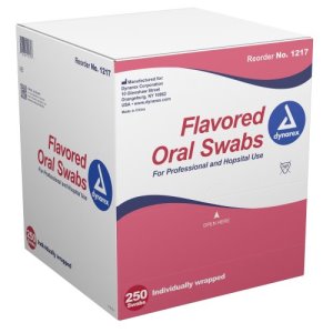 Dynarex 1217, Dynarex® Oral Swabstick, NonSterile, Pink, 250/Box (826475_BX)