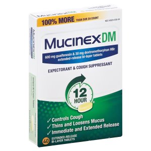 Mucinex DM Reckitt Benckiser Mucinex DM Guaifenesin / Dextromethorphan ...