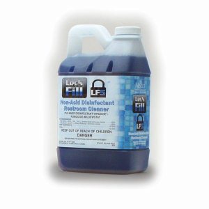 Non-Acid Disinfectant Restroom Cleaner, 2 Half Gallons, Lock-N-Fill (LF5-.5MN)
