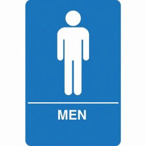 Palmer ADA Compliant "Men" Restroom Sign, Blue (IS1001-15)