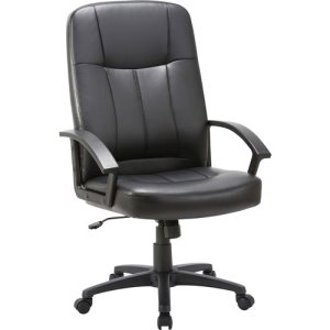 Lorell® Executive High-Back Chair,26"x29-1/2"x49-13/16",Black Lthr. (LLR60120)